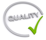 Building Contract Quality Review Service Quality symbol with tick mark